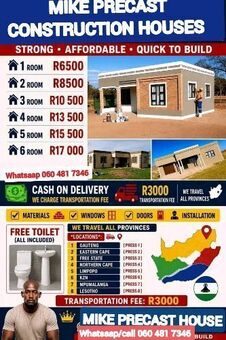 Precast house construction for sale whatsaap or call 060 481 7346